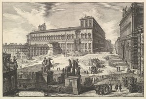 Vue de la Piazza di Monte Cavallo, des Vedute di Roma Vues romaines, vers 1773