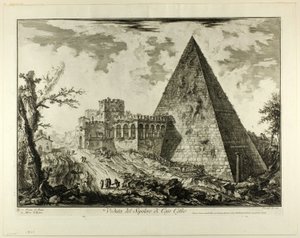 Vue du tombeau pyramidal de Cestius, de Vues de Rome