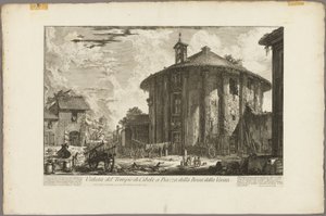 Vue du Temple de Cybèle sur la Piazza de la Bocca della Verità, des Vues de Rome