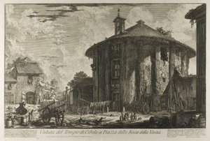 Vue du temple de Cybèle sur la Piazza de la Bocca della Verità, de Vues de Rome