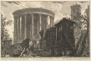 Vue du Temple de la Sibylle à Tivoli, de Vedute di Roma - Giovanni Battista Piranesi