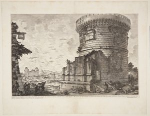 Vue du tombeau des Plautii sur la route de Rome à Tivoli près du Ponte Lugano