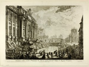 Vue de la grande fontaine de Trevi anciennement appelée l