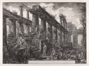 Vue des restes de la celle du Temple de Neptune, de Différentes vues - Giovanni Battista Piranesi