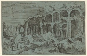 Troisième vue du Colisée à Rome - Giovanni Battista Pittoni, after Hieronymus Cock