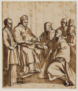 Le pape Paul V émettant la bulle "Universi agri domini" de 1612