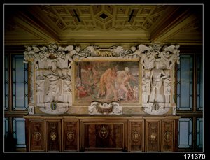 Le Sac de Troie ou Catane, détail du décor de la Galerie de François Ier (1494-1547) 1535-40 - Giovanni Battista Rosso Fiorentino