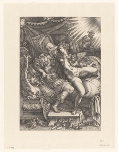 Mars et Vénus en amoureux - Giovanni Battista Scultori