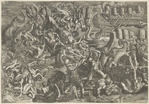 Bataille navale entre les Troyens et les Grecs