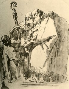 Un évêque, deux autres prêtres et un diacre avec le rituel, vers 1740, 1928 - Giovanni Battista Tiepolo