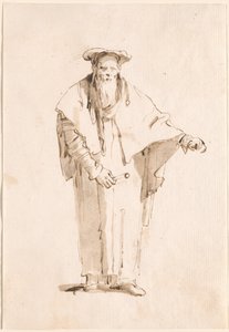 Un oriental debout tenant une baguette - Giovanni Battista Tiepolo