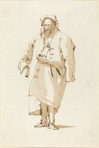 Un Oriental Debout Portant un Manteau