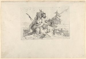 Bacchante, Satyre et Faunesse, des Scherzi, vers 1740 - Giovanni Battista Tiepolo