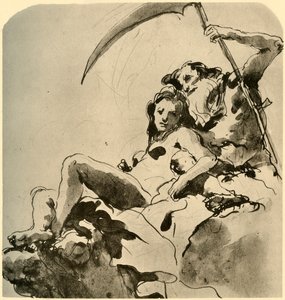 Chronos et une jeune femme, milieu du 18ème siècle, 1928