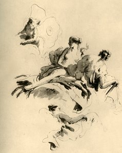 Cupidon et trois femmes, milieu du XVIIIe siècle, 1928 - Giovanni Battista Tiepolo