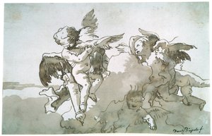 Cupidons avec colombes et une torche, XVIIe siècle