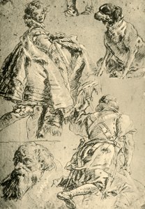 Études de détail pour les fresques dans le Kaisersaal de la Résidence de Wurtzbourg, 1751-1752 - Giovanni Battista Tiepolo