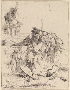 Magicien et autres regardant un serpent