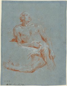 Nu masculin appuyé sur son coude (verso) - Giovanni Battista Tiepolo