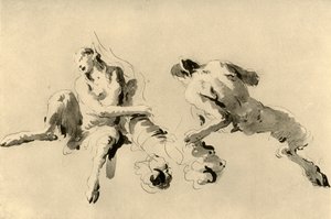 Faune mâle et femelle avec corne d