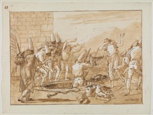 Punchinello récupérant des volailles mortes d