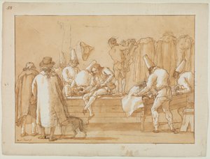 Punchinello comme assistant tailleur, vers 1800