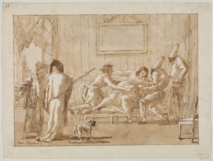 La mère de Punchinello (?) malade pendant la grossesse, vers 1800