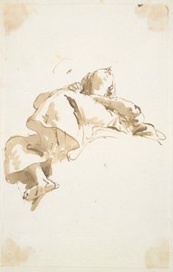 Figure féminine allongée vue de dessous