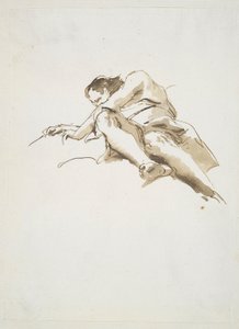 Figure masculine allongée vue d