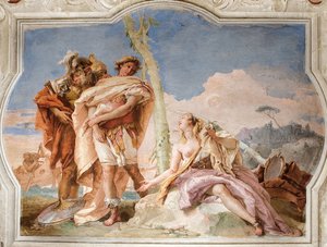 Renaud abandonnant Armide, de la salle de Jérusalem délivrée dans la Palazzina, 1757 - Giovanni Battista Tiepolo