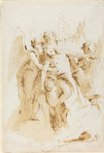 Sainte Marie-Madeleine soulevée par des anges - Giovanni Battista Tiepolo
