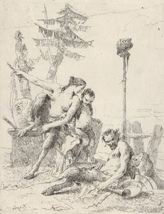 Famille de satyres Pan et sa famille, des Scherzi - Giovanni Battista Tiepolo