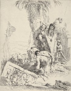 Berger avec deux magiciens, des Scherzi, vers 1743-57 - Giovanni Battista Tiepolo