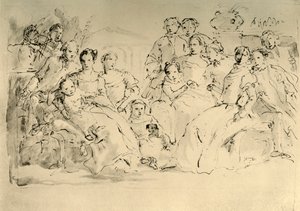 Esquisse pour un portrait de groupe, milieu du 18ème siècle, 1928