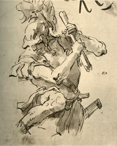Soldat levant le bras pour frapper, milieu du 18ème siècle, 1928 - Giovanni Battista Tiepolo