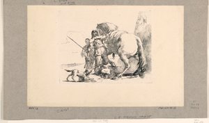 Soldat avec cheval et palefrenier, de la série Vari Capricci - Giovanni Battista Tiepolo