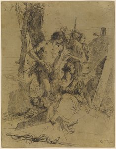 La découverte de la tombe de Punchinello - Giovanni Battista Tiepolo