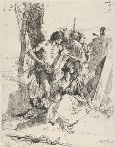 La découverte de la tombe de Punchinello, des Scherzi, vers 1743-50 - Giovanni Battista Tiepolo