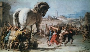 La procession du cheval de Troie dans Troie, c1760 - Giovanni Battista Tiepolo