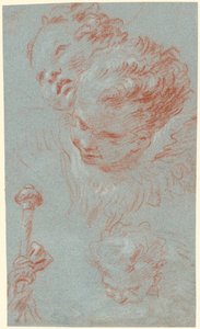 Trois chérubins et un bâton orné de rubans - Giovanni Battista Tiepolo