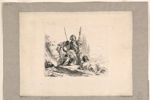 Trois soldats et un garçon, des Vari Capricci - Giovanni Battista Tiepolo