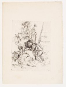 Deux sorciers assis et deux jeunes hommes - Giovanni Battista Tiepolo