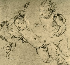 Deux cupidons, vers 1752, 1928