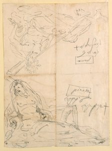 Deux Croquis de Dieux Fluviaux - Giovanni Battista Tiepolo