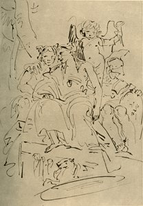 Deux femmes, Éros et un soldat, milieu du XVIIIe siècle - Giovanni Battista Tiepolo