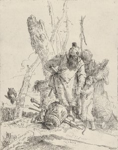 Deux astrologues et un garçon, des Scherzi - Giovanni Battista Tiepolo