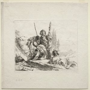 Divers caprices : Les trois soldats et le garçon - Giovanni Battista Tiepolo