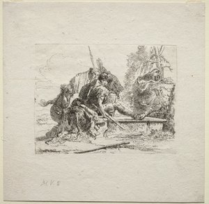 Divers caprices : Les deux soldats et les deux femmes - Giovanni Battista Tiepolo
