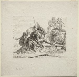 Divers Caprices: Les deux soldats et les deux femmes - Giovanni Battista Tiepolo
