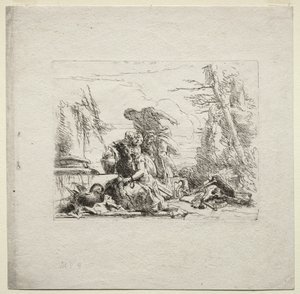 Divers Caprices : La Femme en menottes, 1785 - Giovanni Battista Tiepolo